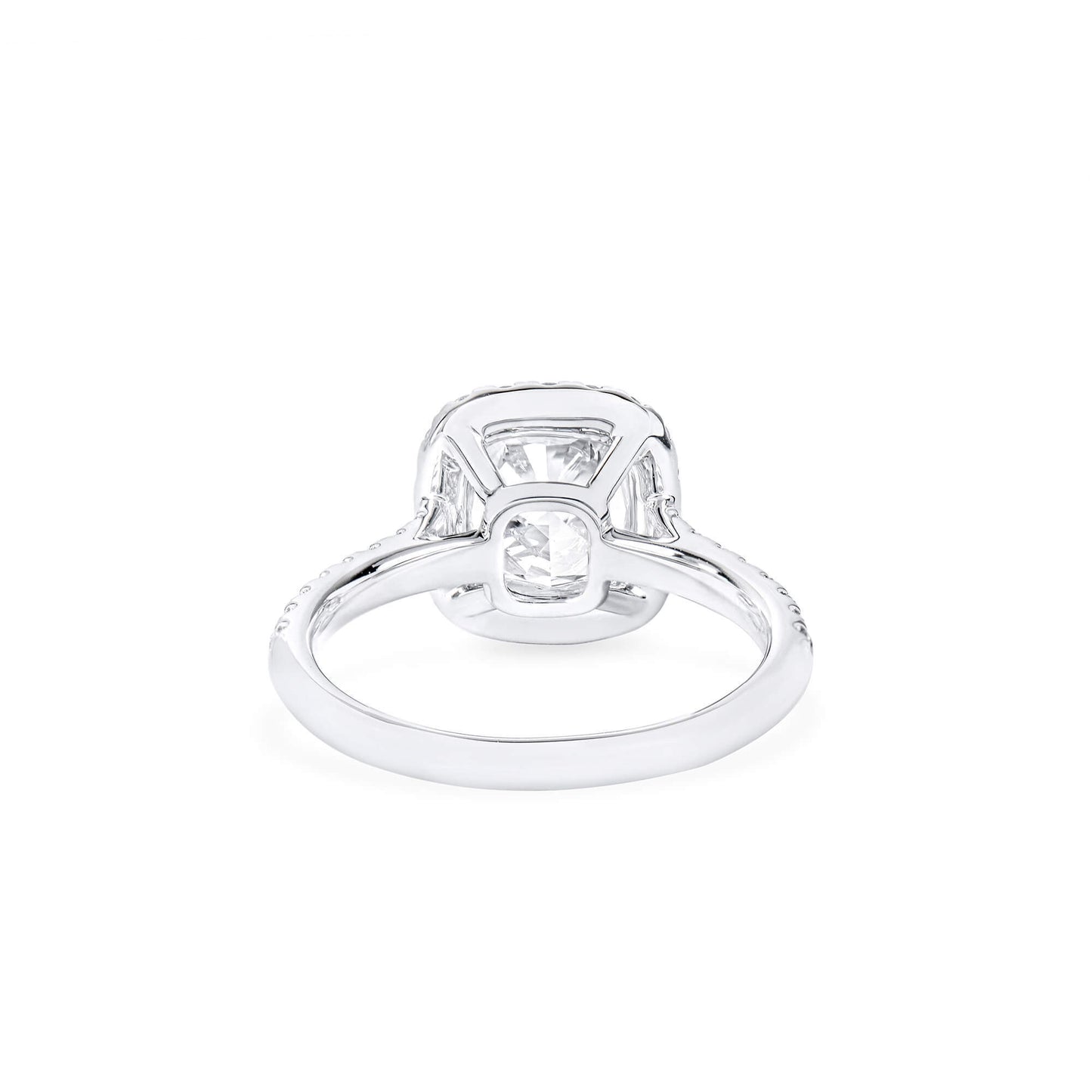 18K White Gold Statement Ring With 2.04 TCW Cushion Shape Natural Diamond, GIA Certified