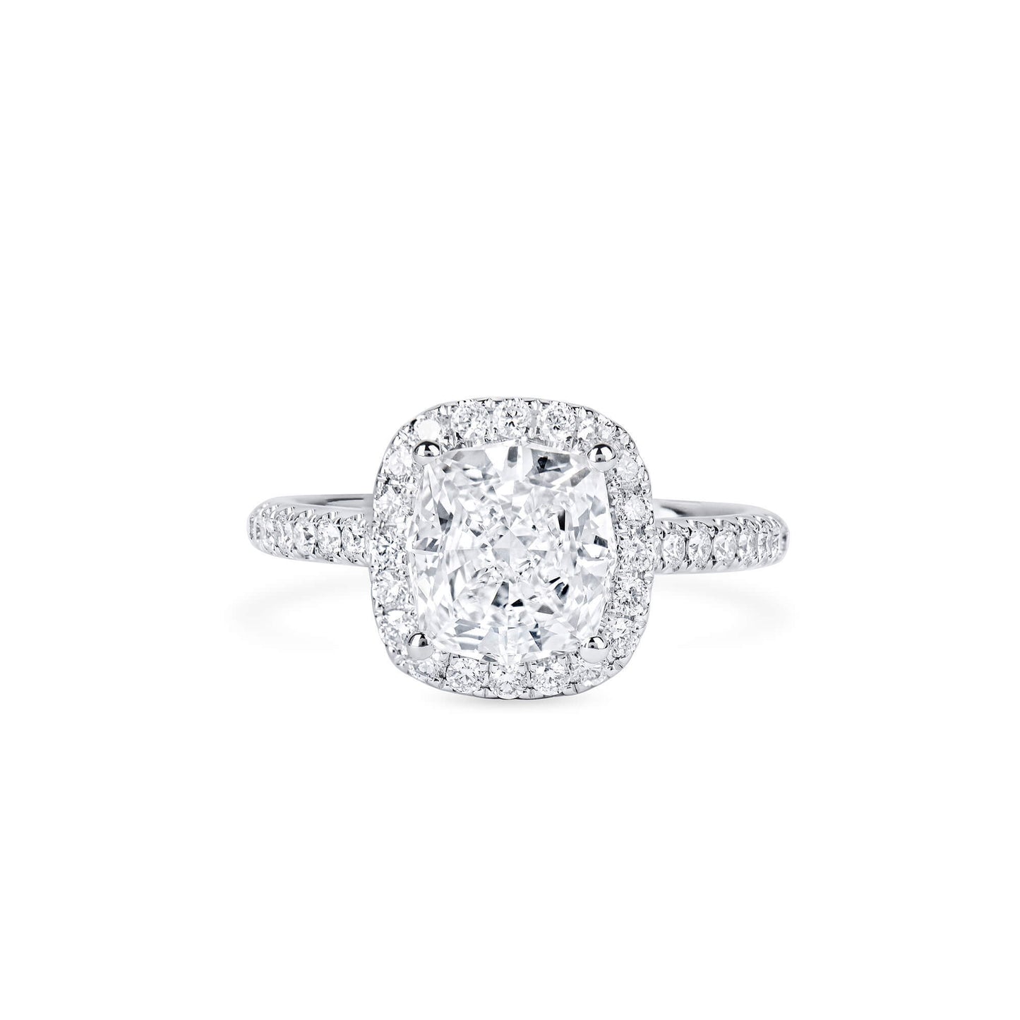 18K White Gold Statement Ring With 2.04 TCW Cushion Shape Natural Diamond, GIA Certified