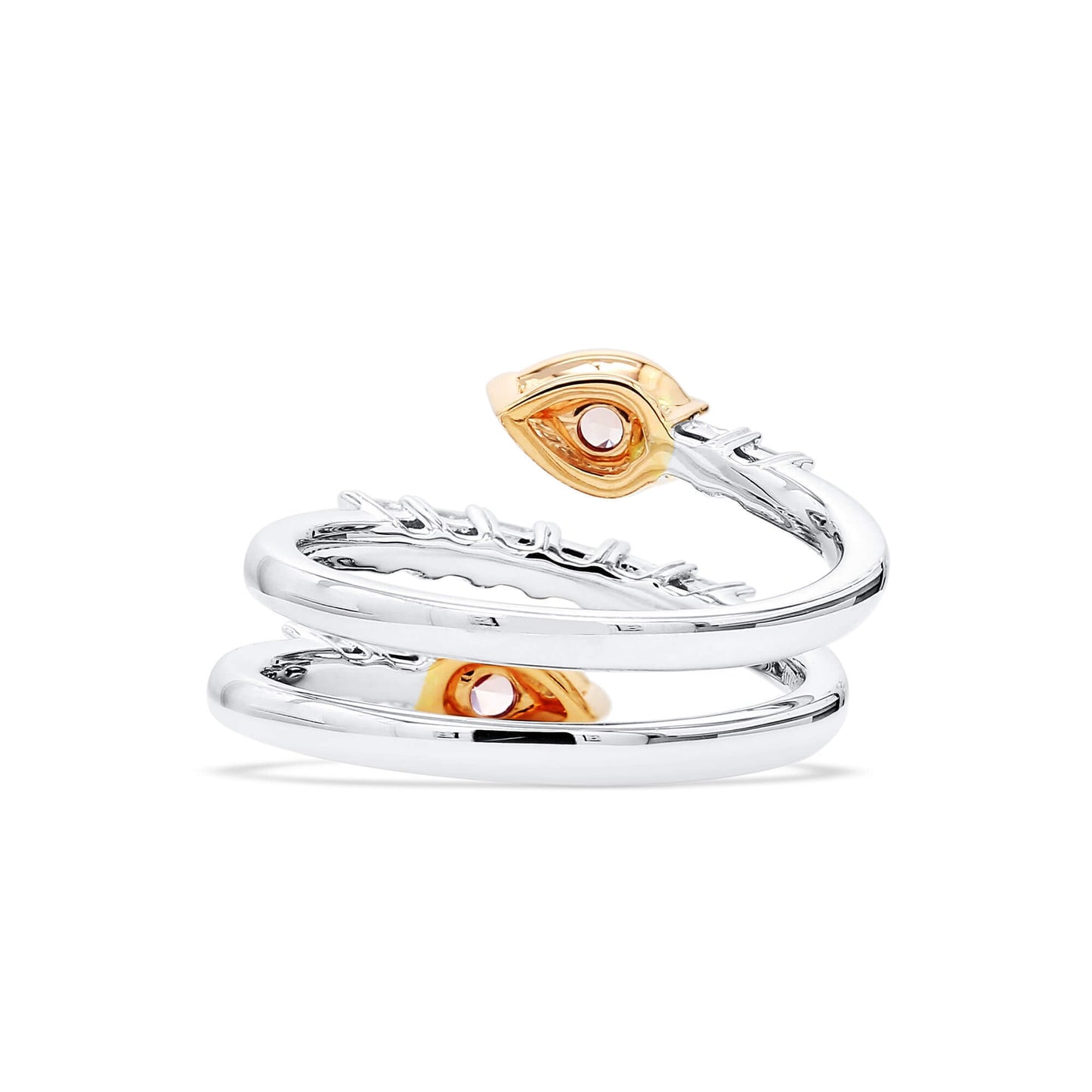 18K White & Rose Gold Statement Ring With 0.90 TCW Pink Pear Shape Natural Diamond, GIA Certified