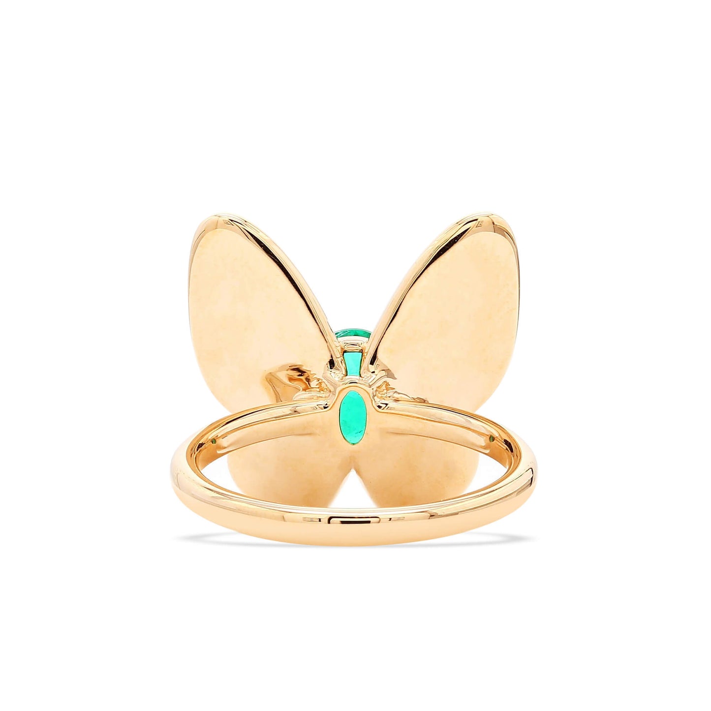 18K White & Rose Gold Statement Ring With 0.84 TCW Oval Shape Natural Emerald, GRS Certified