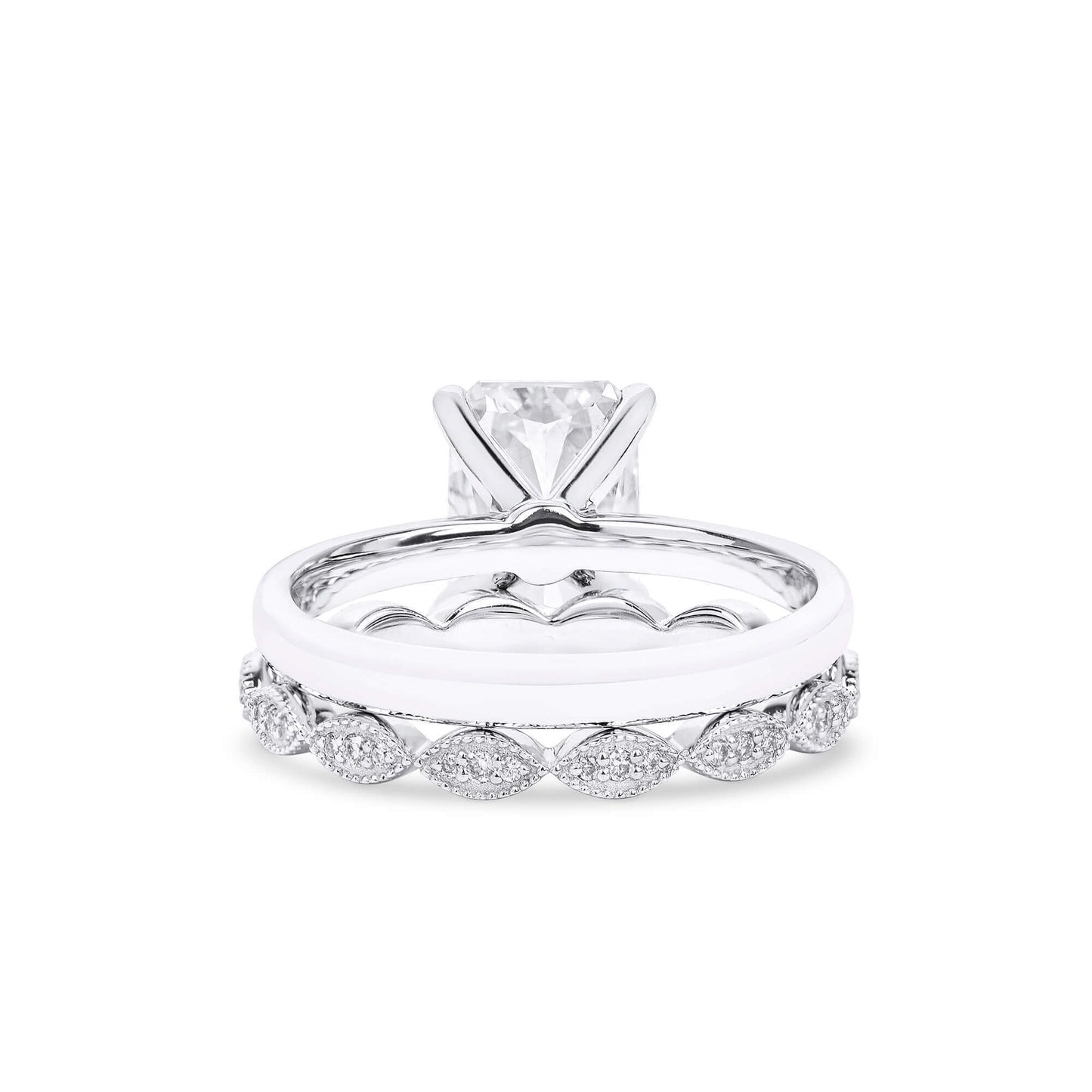 18K White Gold Statement Ring With 2.01 TCW Radiant Shape Natural Diamond, GIA Certified