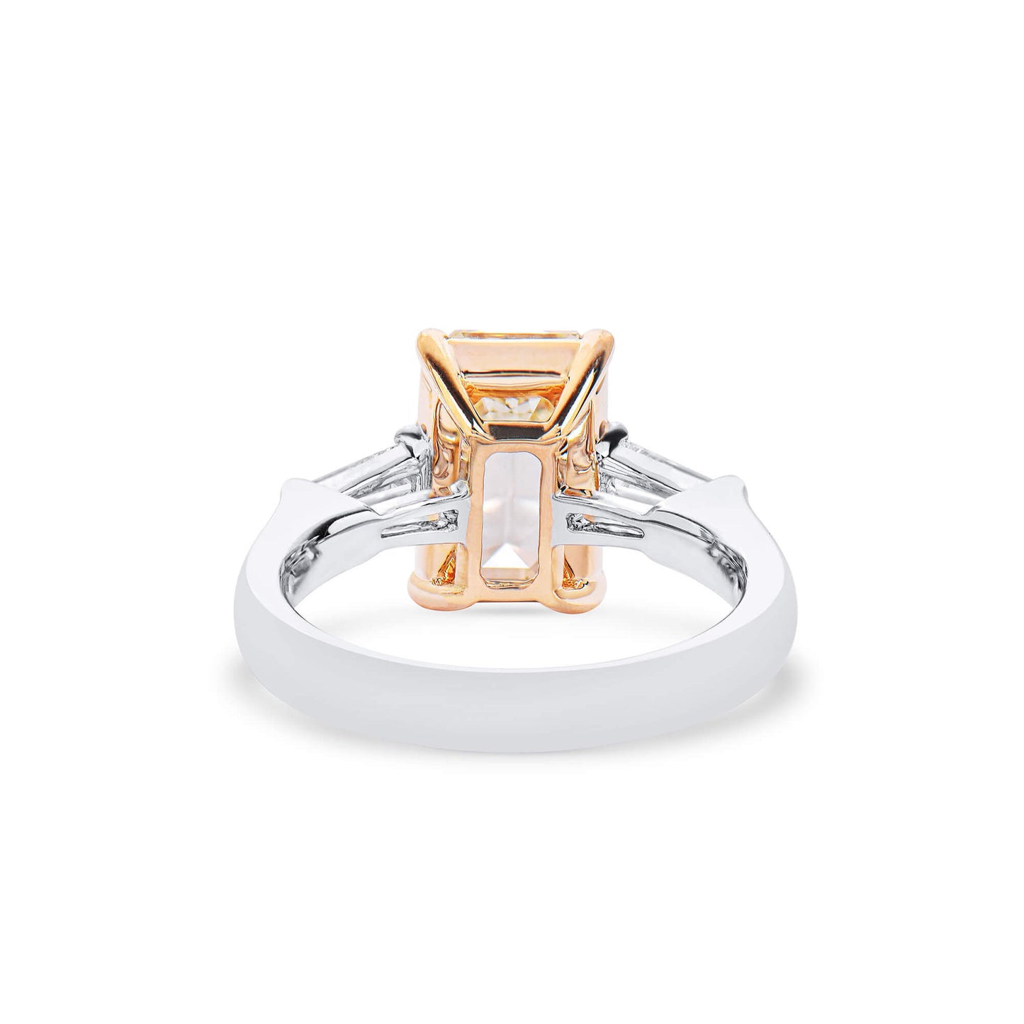 18K White & Yellow Gold Statement Ring With 3.03 TCW Yellow Emerald Shape Natural Diamond, GIA Certified