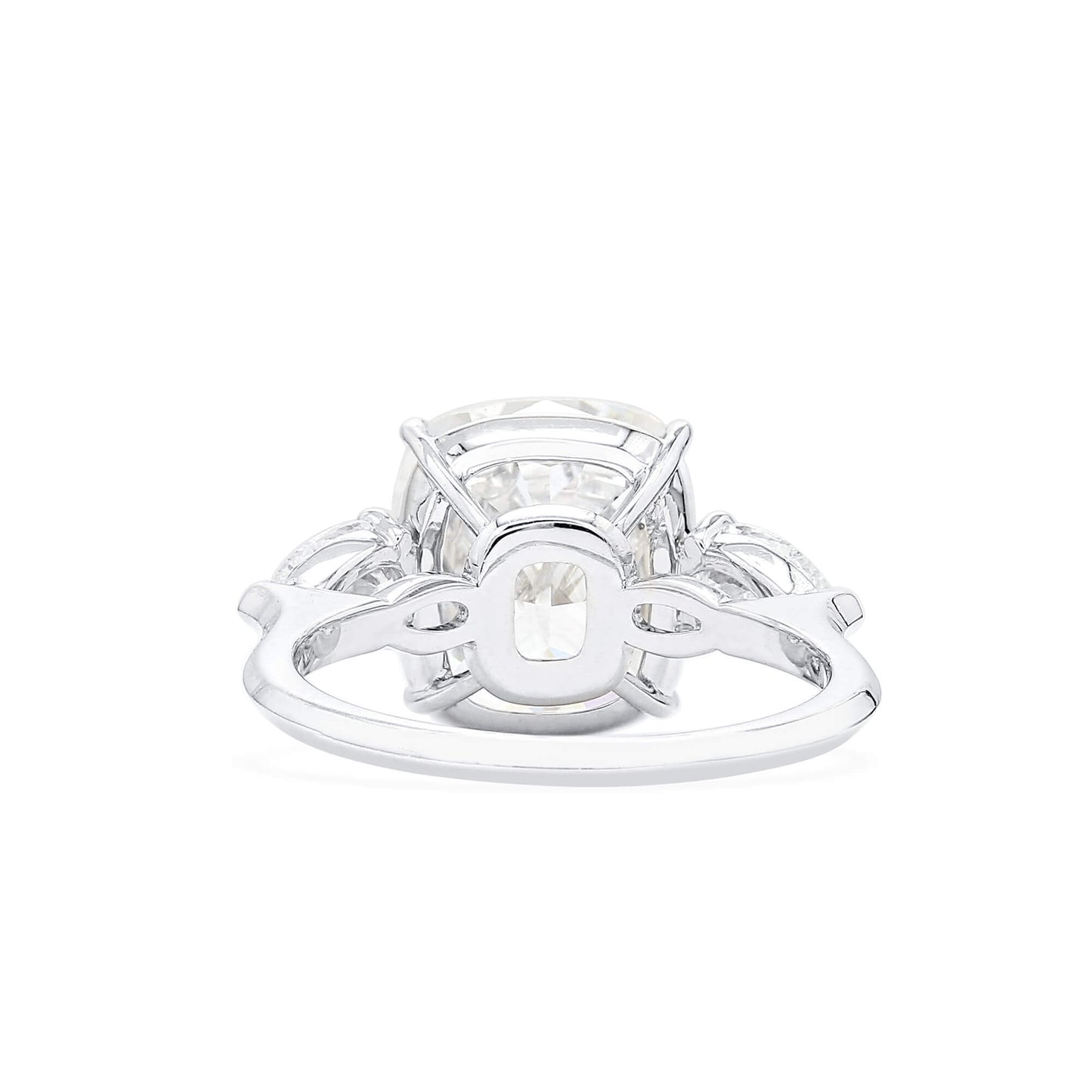 18K White Gold Statement Ring With 8.01 TCW Cushion Shape Natural Diamond, GIA Certified