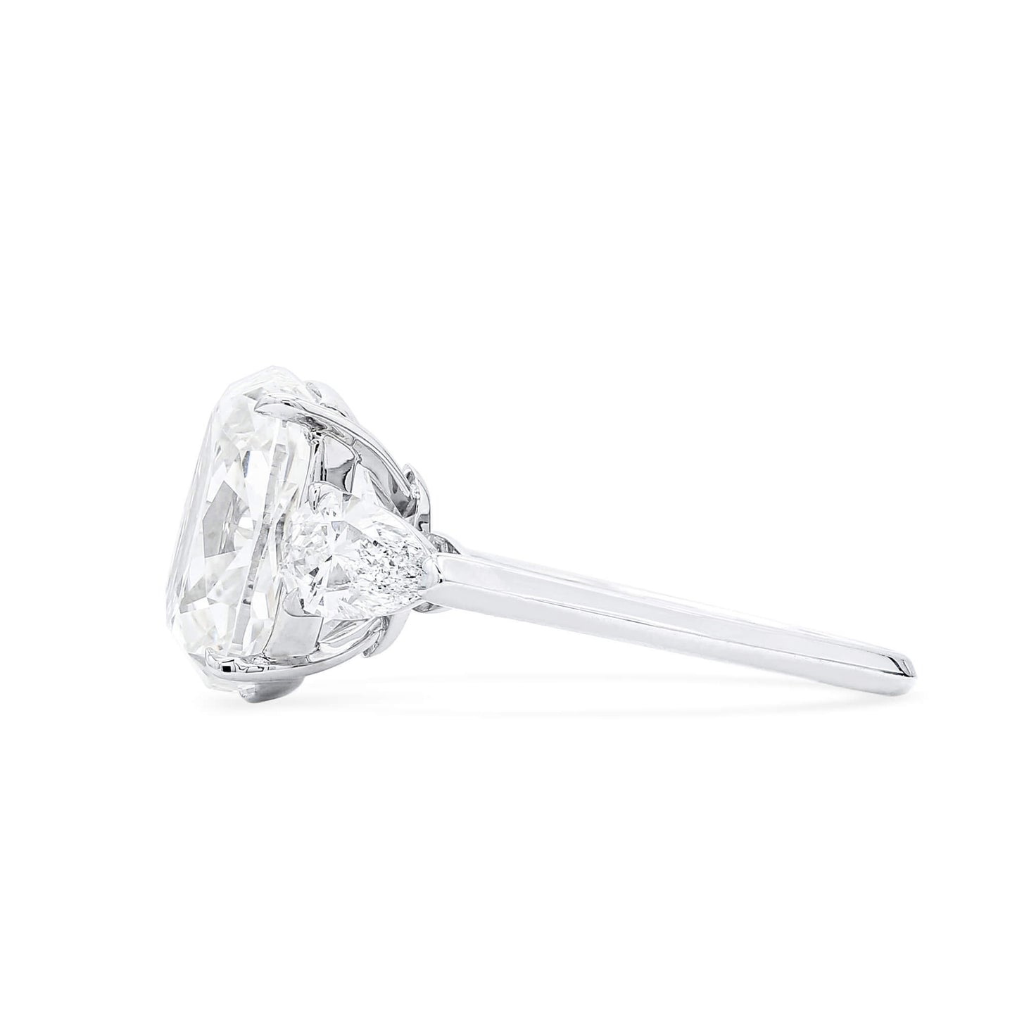 18K White Gold Statement Ring With 8.01 TCW Cushion Shape Natural Diamond, GIA Certified