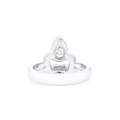 18K White Gold Statement Ring With 2.34 TCW Brown Mix Shape Natural Diamond, GIA Certified
