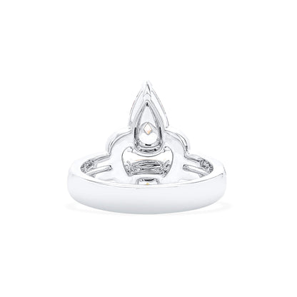18K White Gold Statement Ring With 2.33 TCW Brown Mix Shape Natural Diamond, GIA Certified
