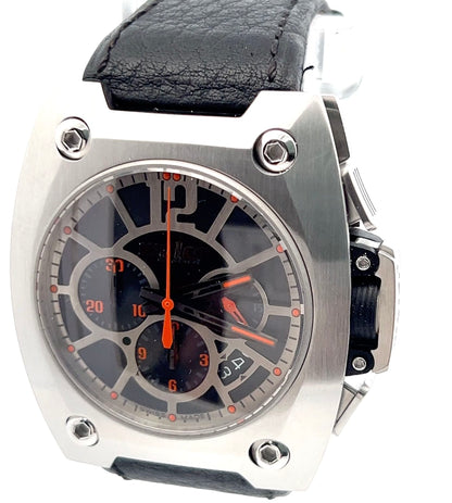 Mens Wyler Code R Chronograph Automatic Leather Watch