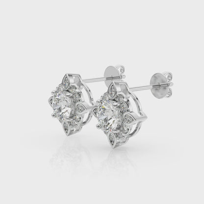 14K White Gold Fashion Earrings With 0.63 TCW Diamond (Lab Grown VS-SI1, E/F/G)