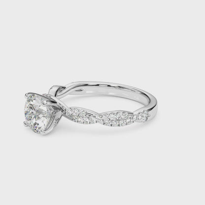 14K White Gold Engagement Ring With 0.19 TCW Diamond (Lab Grown VS-SI1, E/F/G)