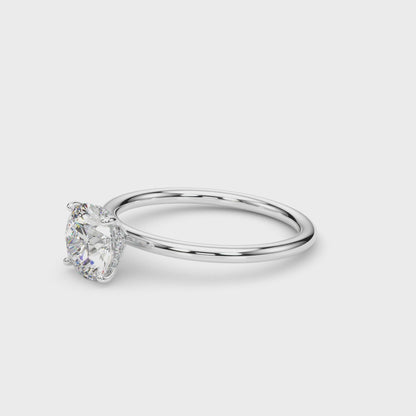 14K White Gold Engagement Ring Round Center With 3.08 TCW Diamond (Lab Grown VS-SI1, E/F/G)