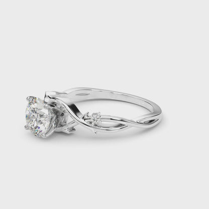 14K White Gold Engagement Rings With 0.02 TCW Diamond (SI1-SI2, G-H)