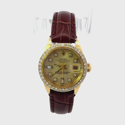 Womens Rolex Datejust President Diamond Watch