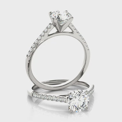 14K White Gold Engagement Ring With 0.16 TCW Diamond (Lab Grown VS-SI1, E/F/G)