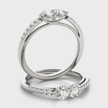 14K White Gold Two Stone Ring With 0.65 TCW Diamond (SI2, H-I)