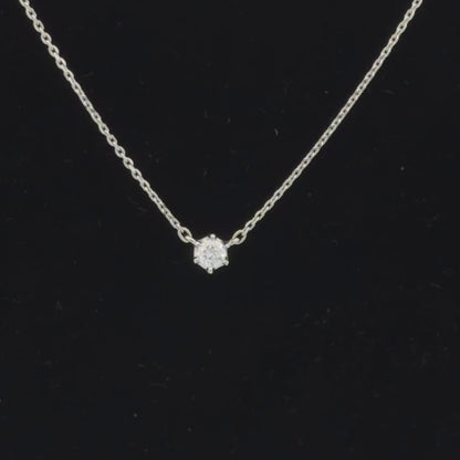 Platinum Diamond Pendant Necklace 0.11 CTW Dainty Minimalist Classic Mini