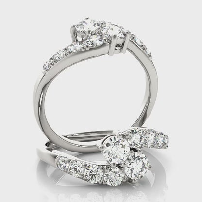 14K White Gold Two Stone Ring With 0.32 TCW Diamond (SI2, H-I)