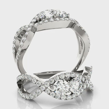 14K White Gold Two Stone Ring With 1.30 TCW Diamond (SI2, H-I)