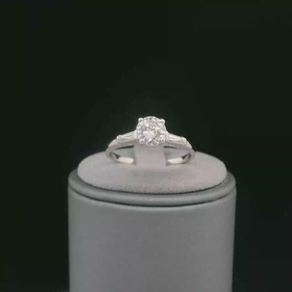 14K White Gold Diamond Engagement Ring, 1.01 CTW, Statement Ring, Size 8.25