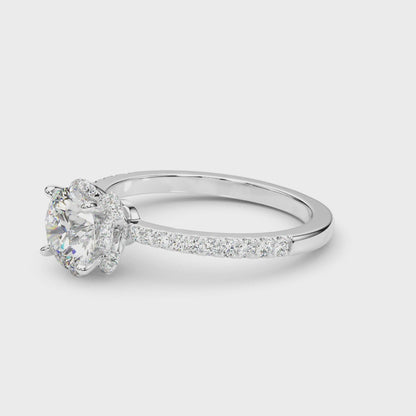 14K White Gold Engagement Ring With 0.10 TCW Diamond (Lab Grown VS-SI1, E/F/G)