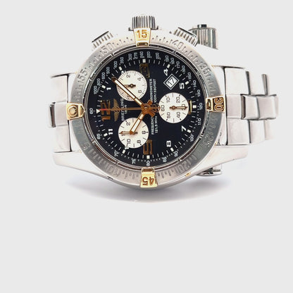 Mens Breitling Emergency 44mm Quartz Chronograph 18K Gold/Steel Watch