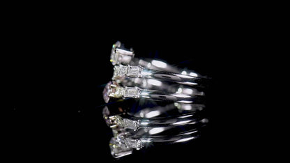 18K White & Rose Gold Statement Ring With 0.50 TCW Pink Pear Shape Natural Diamond, GIA Certified