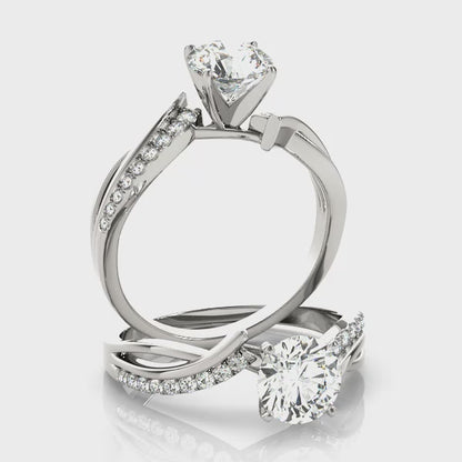 14K White Gold Engagement Ring With 0.05 TCW Diamond (Lab Grown VS-SI1, E/F/G)