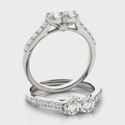 14K White Gold Two Stone Ring With 0.52 TCW Diamond (SI1-SI2, G-H)