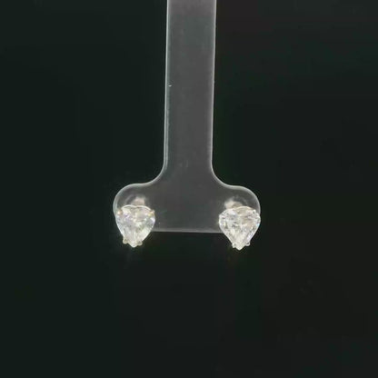 14K White Gold 2.00 CTW Heart-Shaped Dainty Simulated Diamond Stud Earrings
