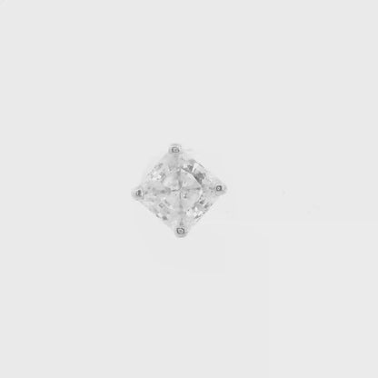10K White Gold 2.00ct Square Brilliant Cut Single Stud Earring
