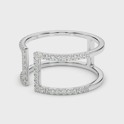 14K White Gold Diamond Fashion Fashion Rings With 0.50 TCW Diamond (SI2, H-I)