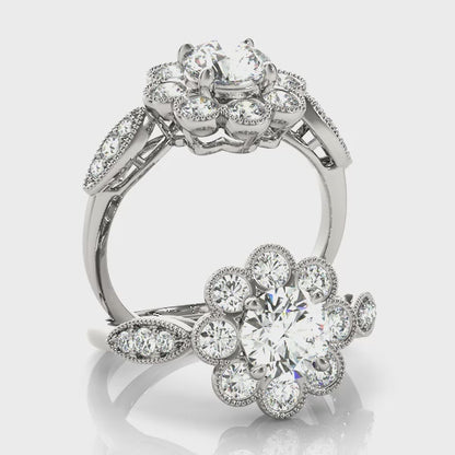 14K White Gold Engagement Ring With 0.55 TCW Diamond (I1, H-I)