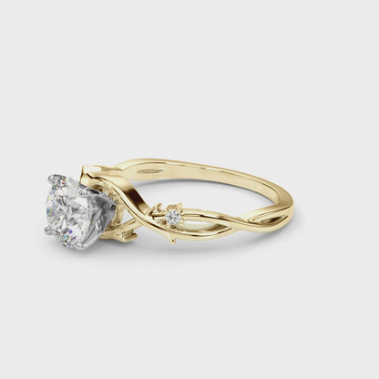 14K Yellow Gold Engagement Rings With 0.02 TCW Diamond (SI1-SI2, G-H)