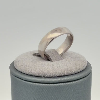 10K White Gold 4.75mm Wide Band Classic Polished Plain Wedding Band Size 5