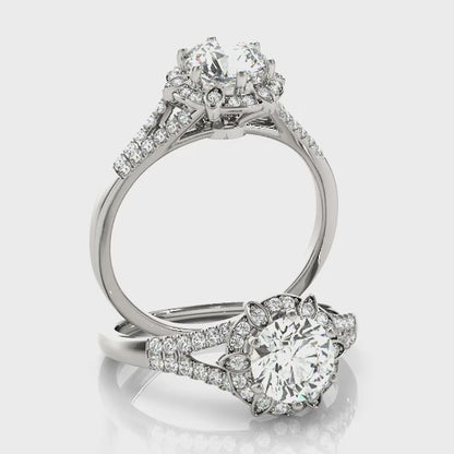 14K White Gold Engagement Ring With 0.96 TCW Diamond (I1, H-I)