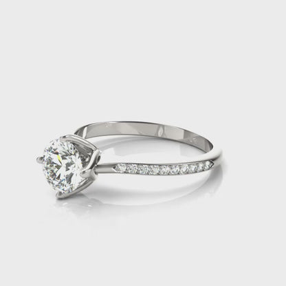 14K White Gold Engagement Ring With 0.87 TCW Diamond (I1, H-I)