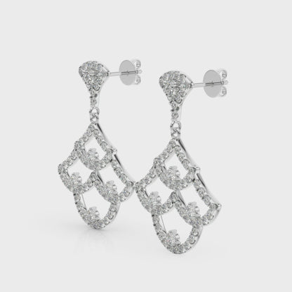 14K White Gold Fashion Earrings With 0.34 TCW Diamond (SI2, H-I)