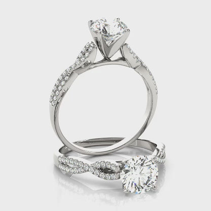 14K White Gold Engagement Rings Multirow With 0.22 TCW Diamond (Lab Grown VS-SI1, E/F/G)