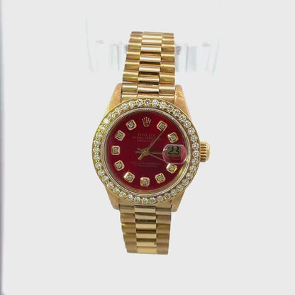 Womens Rolex Datejust President Diamond Watch