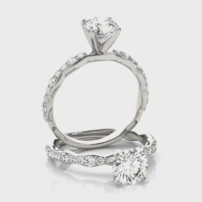 14K White Gold Engagement Ring With 0.28 TCW Diamond (Lab Grown VS-SI1, E/F/G)