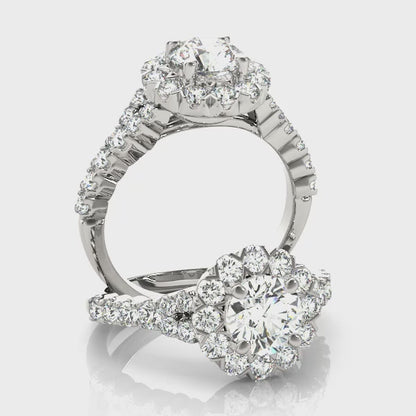 14K White Gold Engagement Ring With 0.21 TCW Diamond (SI1-SI2, G-H)