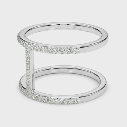 14K White Gold Diamond Fashion Fashion Rings With 0.41 TCW Diamond (SI2, H-I)