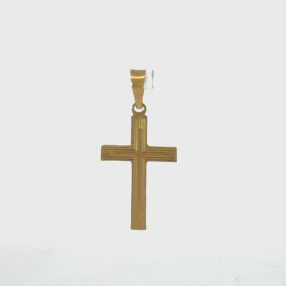 14K Yellow Gold Cross Pendant / Charm Classic Polished Religious Design