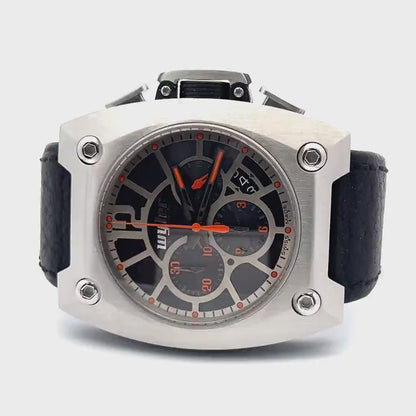 Mens Wyler Code R Chronograph Automatic Leather Watch