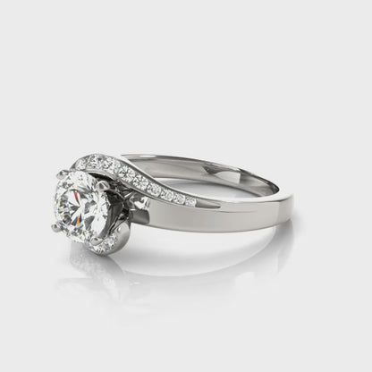 14K White Gold Engagement Ring With 0.03 TCW Diamond (SI1-SI2, G-H)