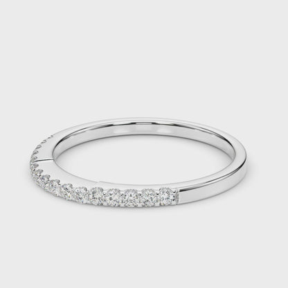 14K White Gold Wedding Band With 0.16 TCW Diamond (SI1-SI2, G-H)