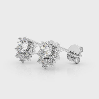 14K White Gold Fashion Earrings With 0.07 TCW Diamond (Lab Grown VS-SI1, E/F/G)