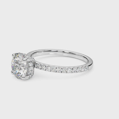 14K White Gold Engagement Ring With 0.73 TCW Diamond (I1, H-I)