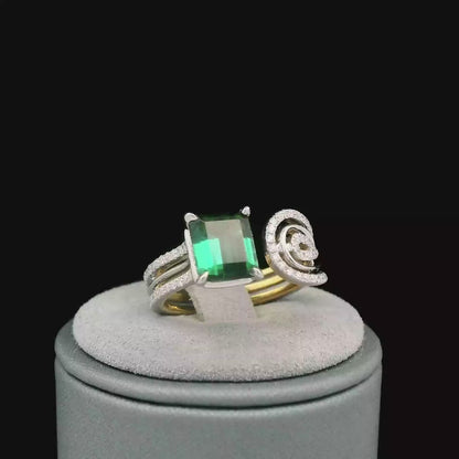 18K & Platinum 2.00ct Tourmaline and Diamond Ring