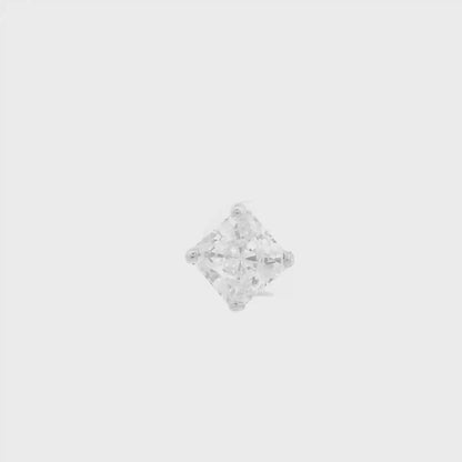 10K White Gold 1.25ct Square Brilliant Cut Single Stud Earring