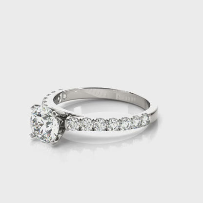 14K White Gold 1/3 Cttw 1/2 Way Around Band With 0.34 TCW Diamond (I1, H-I)